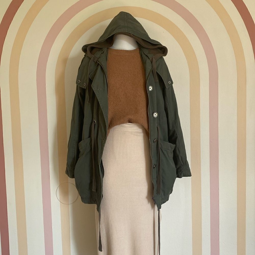Anthropologie Sanctuary Surplus Military Utility Jacket w/ Hoodie Size Small